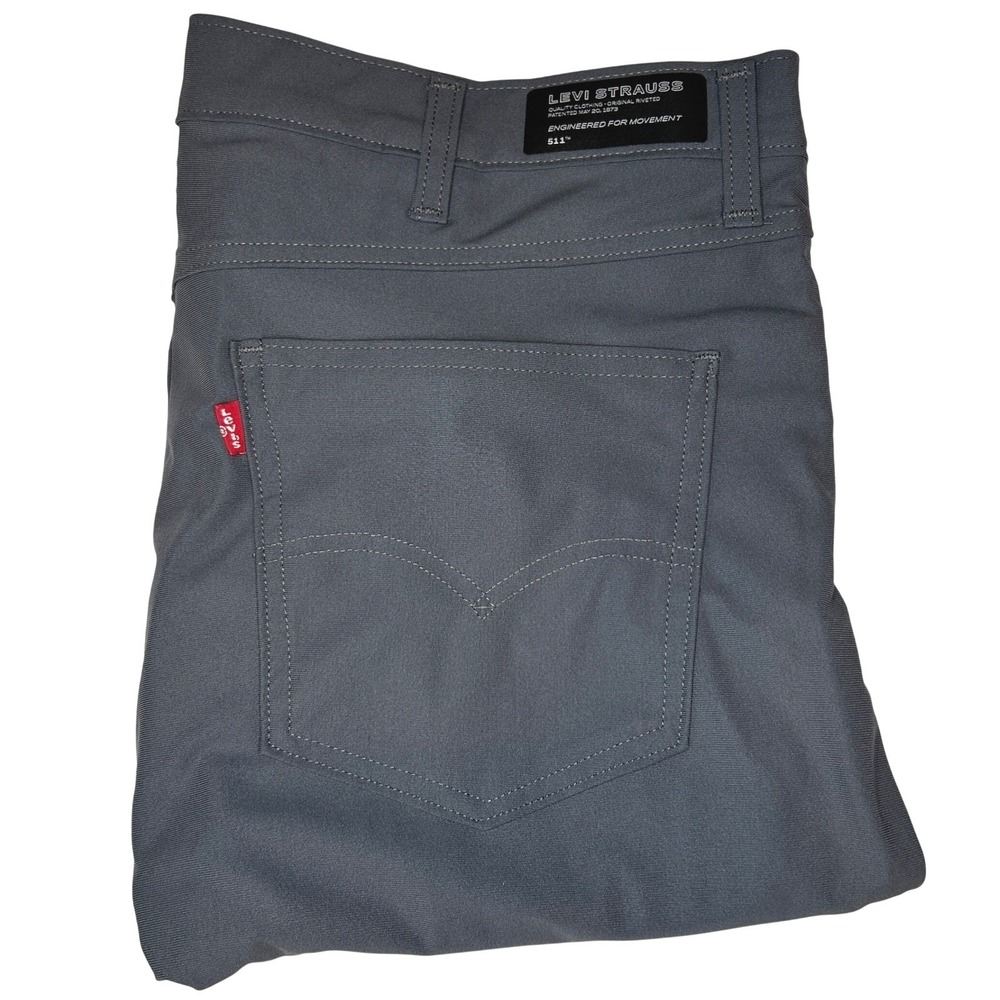 Levi's 511 Slim Pants 38x32 Mens Gray Engineered for Movement A9213-0013